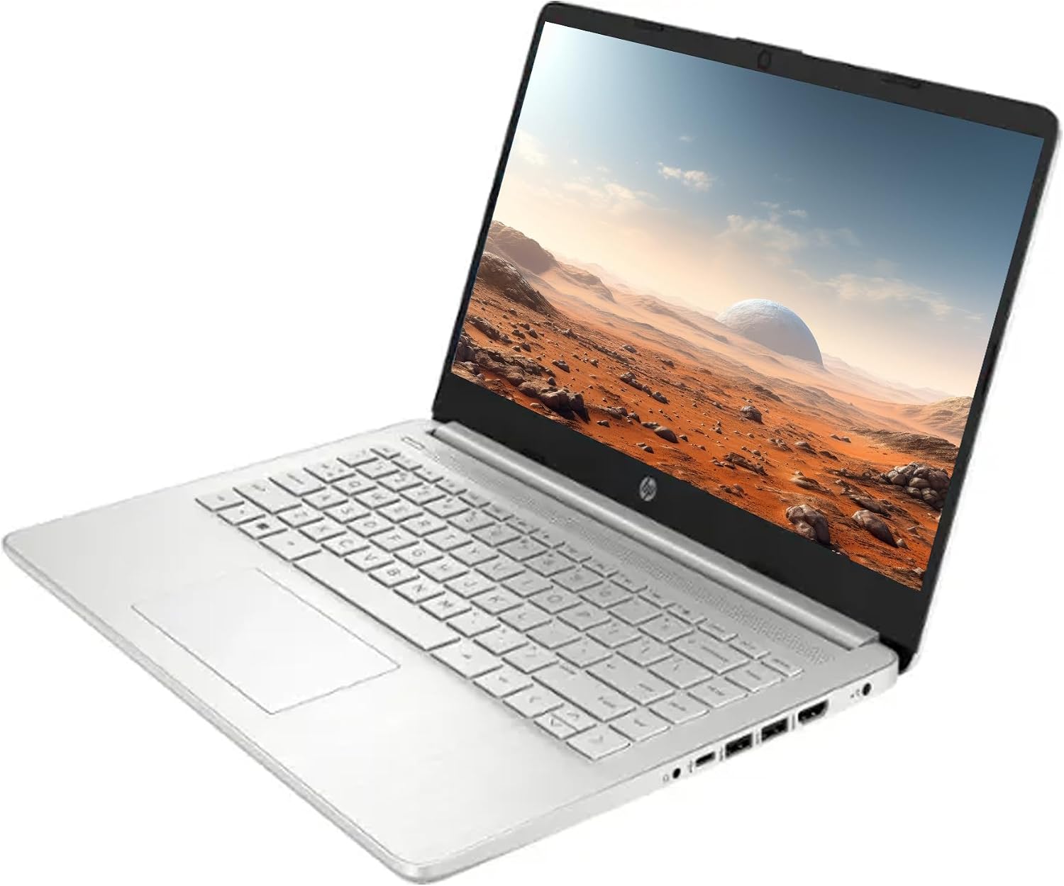 HP 14-Inch HD Laptop, Intel 4-Core CPU, 16GB RAM, 128GB SSD with Portable SSD, Microsoft Office, 1TB Cloud Storage, Webcam, Windows 11, LE Bundle