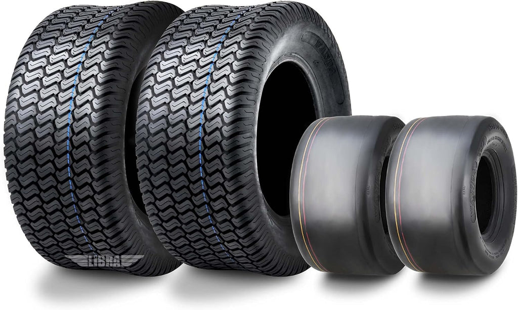 WANDA Set 4 Zero-Turn Lawn Mower Turf Tires 13x6.5-6 Front & 24x9.5-12 Rear /4PR -13207/13050