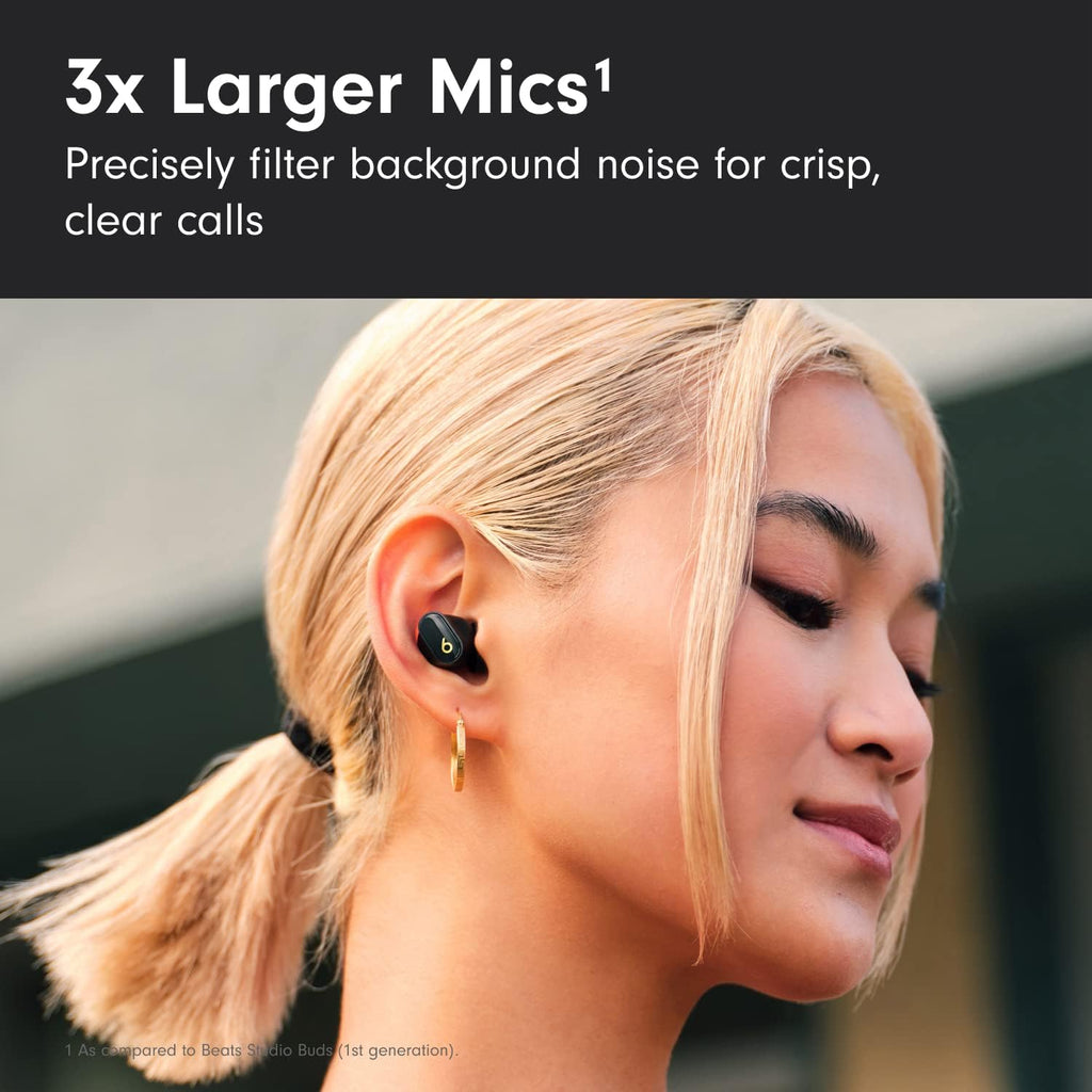 Beats Studio Buds + True Wireless Noise Cancelling Earbuds - Black/Gold (Renewed Premium)