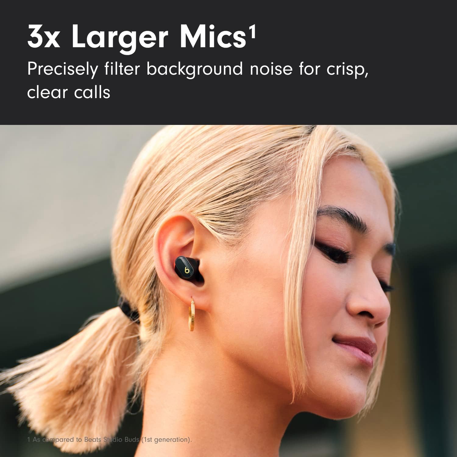 Beats Studio Buds + True Wireless Noise Cancelling Earbuds - Black/Gold (Renewed Premium)