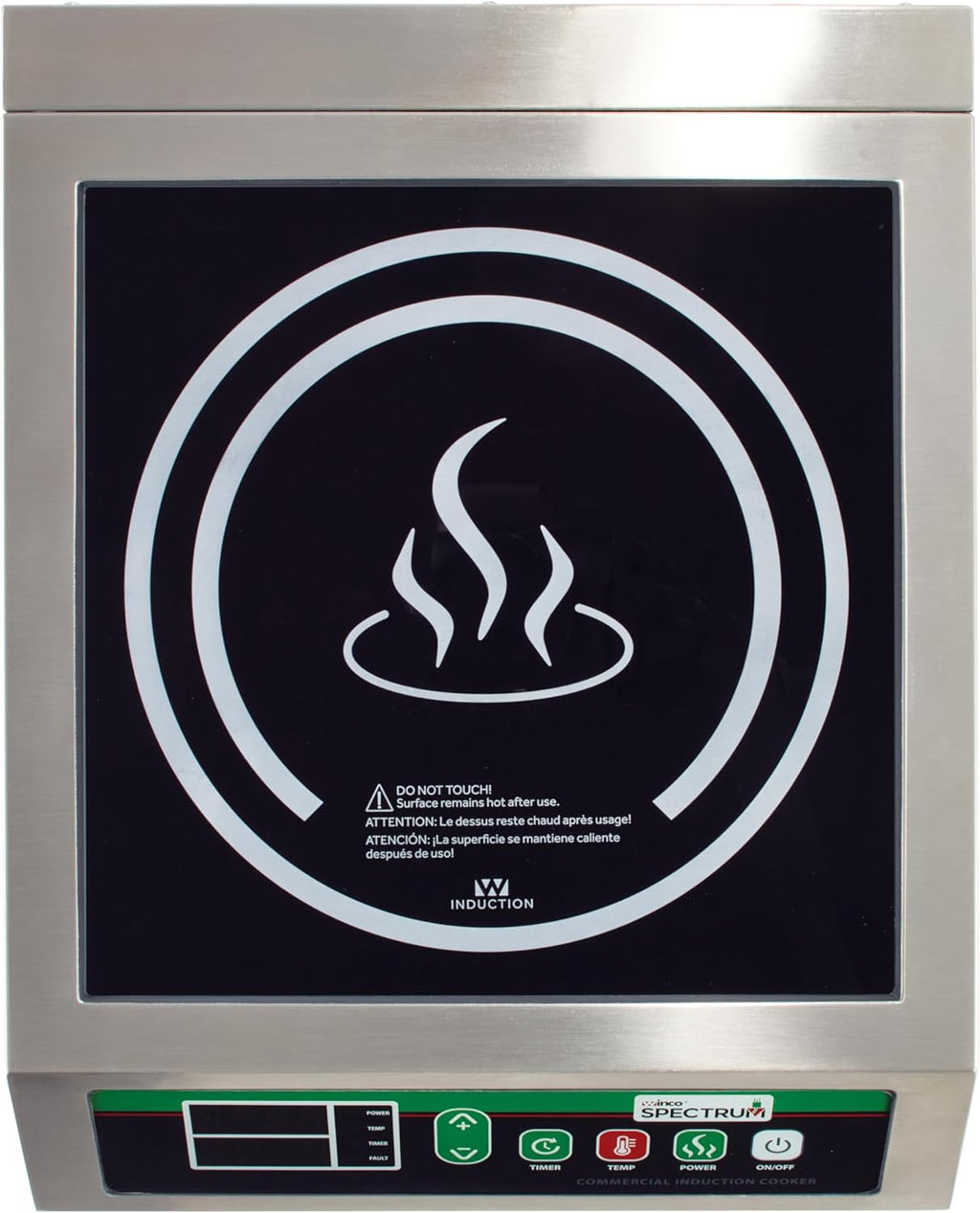 Winco EICS-18 Commercial-Grade Portable Induction Cooktop Burner, 1800 W, 120V