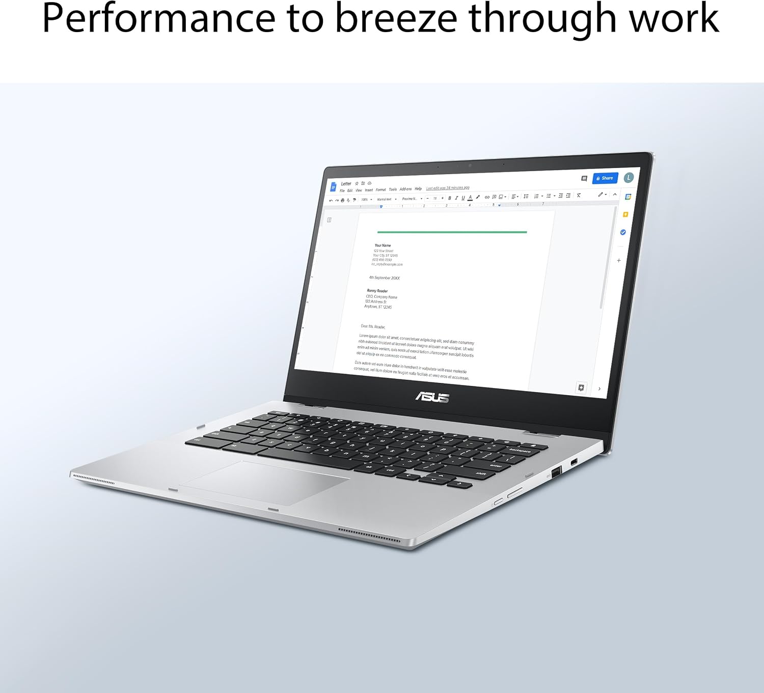 ASUS Chromebook Flip CX1 Convertible Laptop, 14' FHD NanoEdge 360-degree Touchscreen, Intel Celeron N4500 Processor, 128GB eMMC Storage, 8GB RAM, ChromeOS, Transparent Silver, CX1400FKA-AS88FT