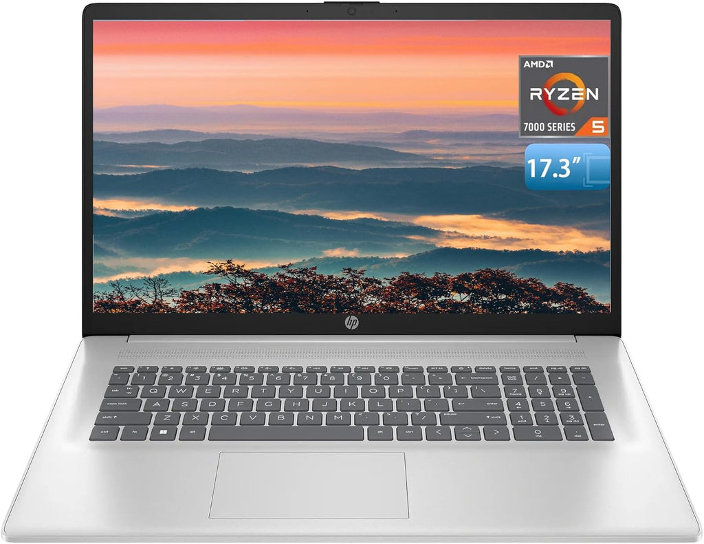 HP 17 Laptop, 17.3' FHD Display, 16GB RAM, 1TB SSD, AMD Ryzen 5 Processor(Beats i7-1165G7, Up to 4.3GHz), Webcam, Numeric Keypad, Long Battery Life, Windows 11 Home, Alpacatec Accessories, Silver
