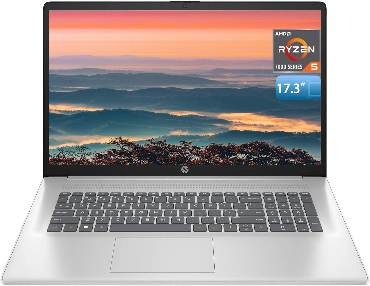 HP 17 Laptop, 17.3' FHD Display, 16GB RAM, 1TB SSD, AMD Ryzen 5 Processor(Beats i7-1165G7, Up to 4.3GHz), Webcam, Numeric Keypad, Long Battery Life, Windows 11 Home, Alpacatec Accessories, Silver