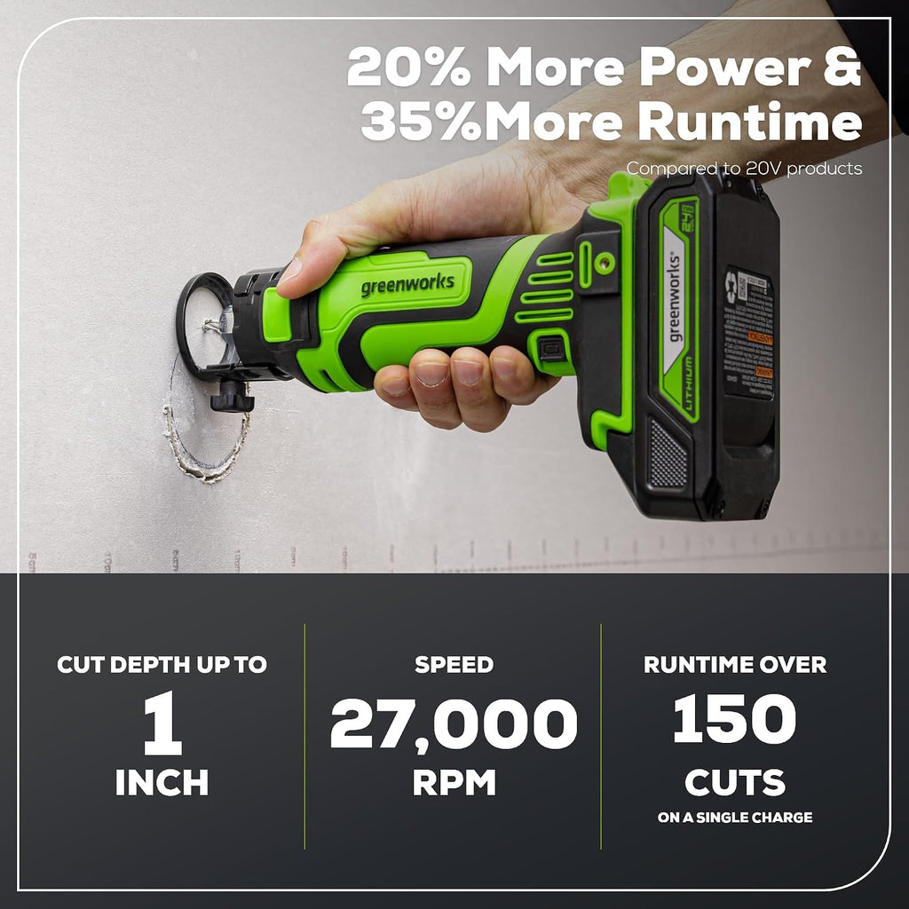 Greenworks 48V (24V x 2) Lawn Mower Combo - 20' Push Mower, 12' String Trimmer, 320 CFM Leaf Blower + 24V Cordless Speed Saw - Ideal for Yard & Indoor