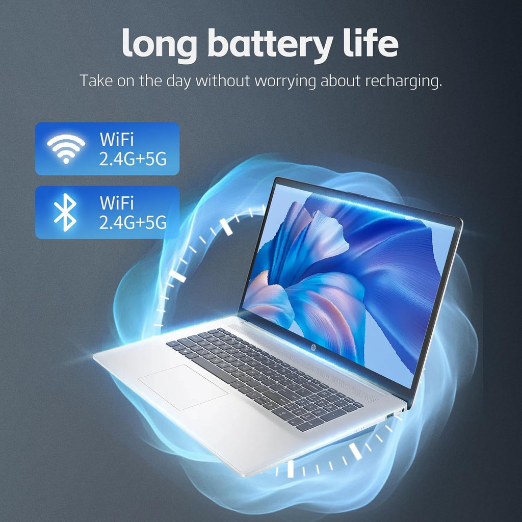 HP 2025 New 17 inch Laptop Computer • 32GB RAM • 1.5TB Storage (1TB PCIe withHP P500 512GB Portable SSD) • AMD Ryzen 5 7430U 6-Cores Processor • Windows 11 Home with Microsoft Office