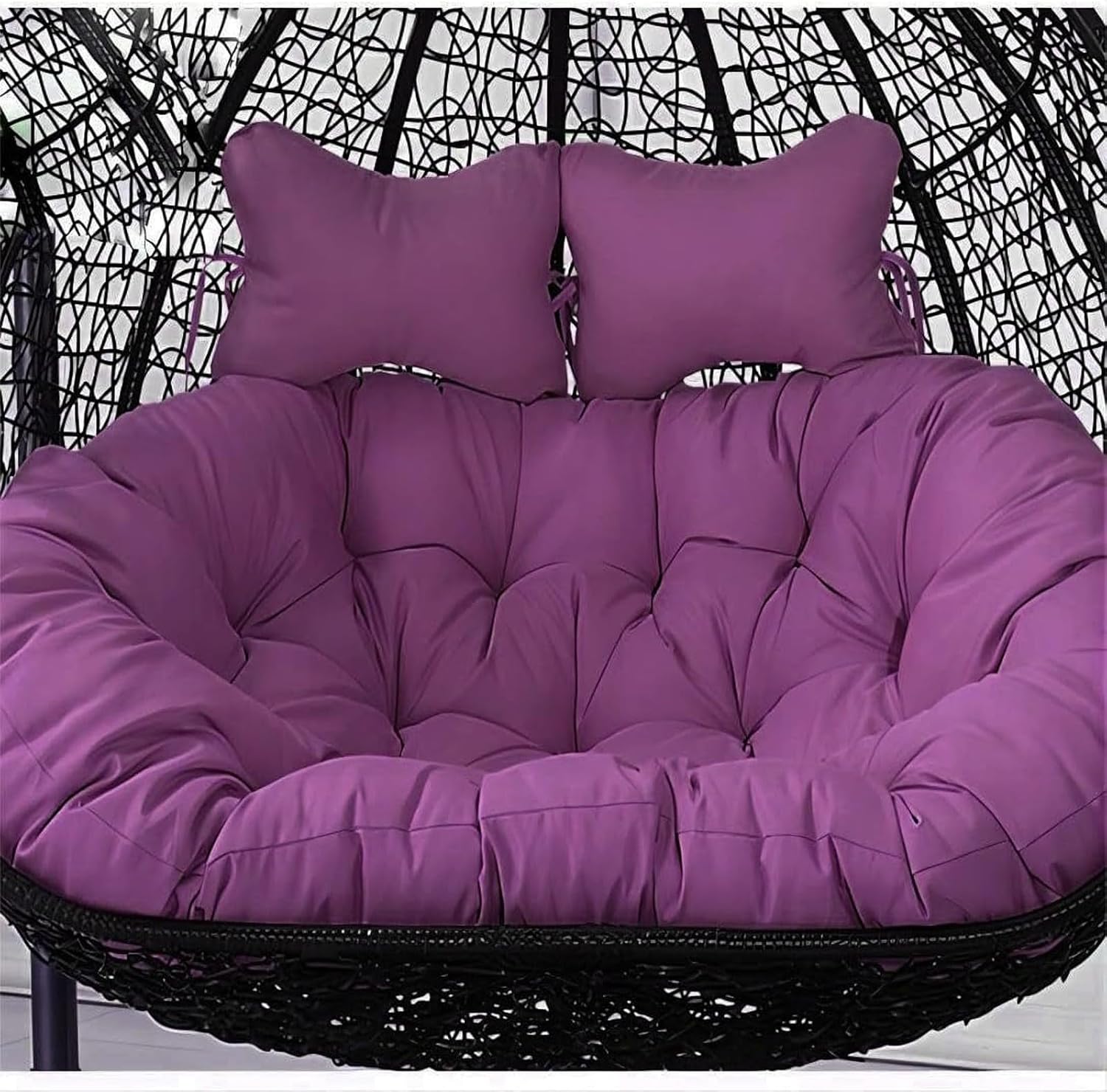 2 Seater Egg Chair Swing Cushion Outdoor,Double Egg Chair Cushion Replacement,Waterproof Detachable Hanging Basket Chair Cushions,for Garden Balcony(I)