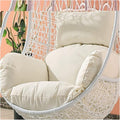 Foldable Egg Chair Cushion Replacement Hanging Hammock Chair Pads Outdoor Swing Hanging Basket Seat Pads Rocking Chair Seat Cushion with Adjustable Pillow and Armrest