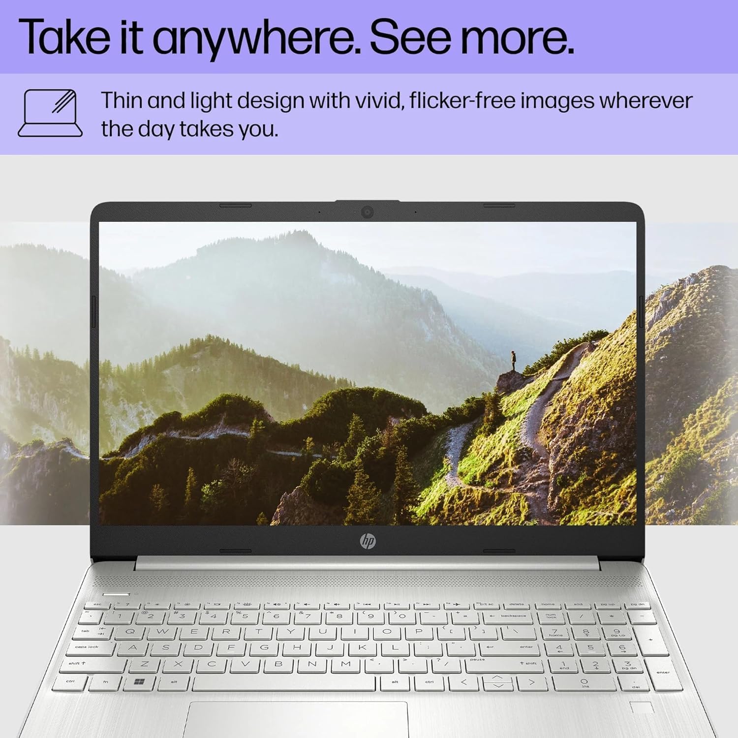 HP 15 Laptop w/Bluetooth Mouse (15.6' FHD, Intel Core i3, 16GB RAM, 512GB SSD) for Business & Students, Narrow-Bezel, Fingerprint, 10-Hr Long Battery Life, Webcam, Numpad, HDMI, Win 11 Home in S Mode