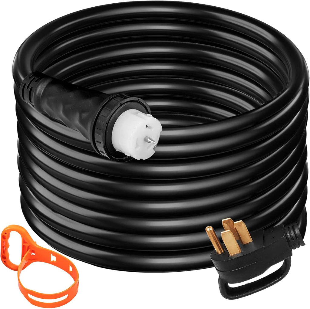 VEVOR 30 FT 50 Amp Generator Extension Cord STW 6/3 + 8/1, 125V 250V Generator Power Cord N14-50P & SS2-50R & CS6364 Twist Lock Connectors