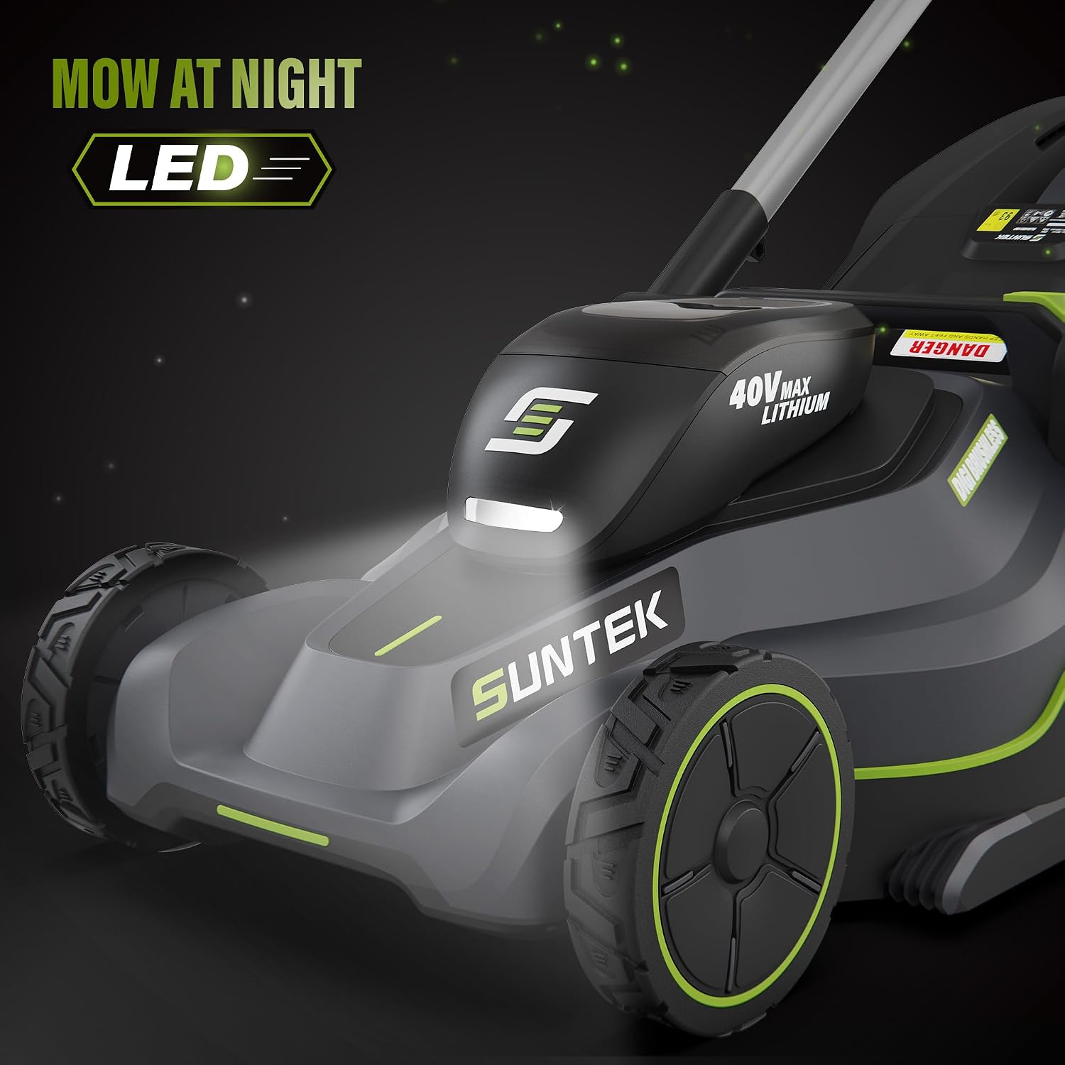 SUNTEK 40V 18-Inch Cordless Electric Lawn Mower, Digi-Brushless Walk-Behind Lawn Mowers, 4.0Ah Lithium-ion Battery and Rapid Charger Included, APP Compatible, SLM4417A