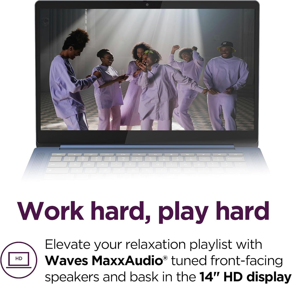 Lenovo IdeaPad Slim 3 Chromebook Laptop - 2024 - Lightweight Laptop - Waves MaxxAudio® Speakers - 14' HD Display -720p Camera - 4GB Memory - 64GB Storage - MediaTek Kompanio 520 - Abyss Blue