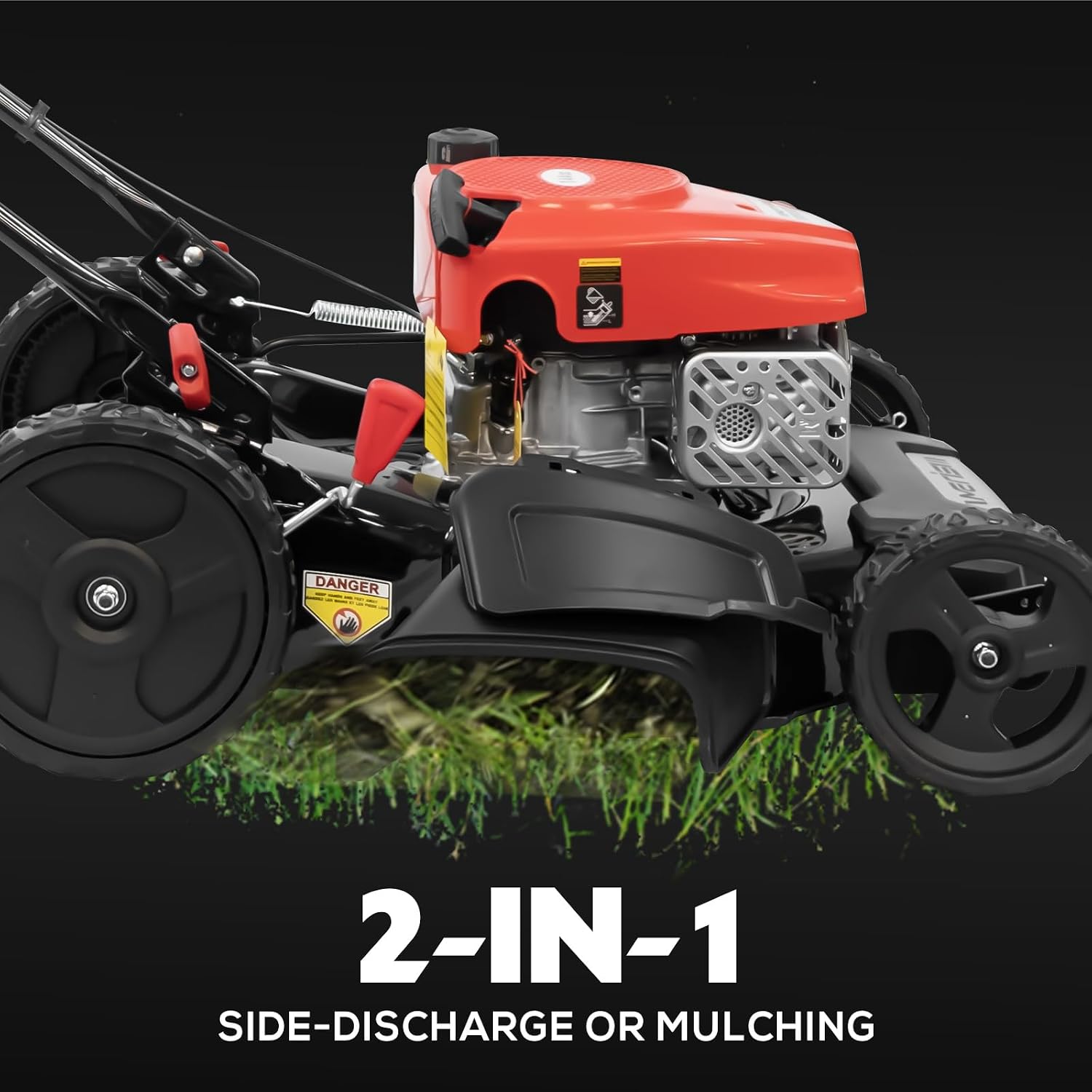 AMERISUN Gas Lawn Mower, 21' with 144cc 4-Cycle OHV Engine 2-in-1 Walk-Behind Gas Push Lawn Mower (AV8621C1)