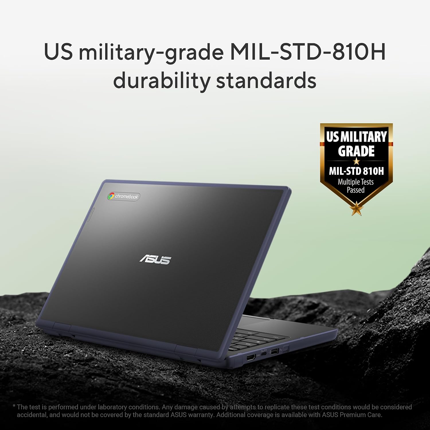 ASUS Chromebook CR11 Ruggedized Laptop, 11.6' Display, Intel Processor N100 Processor, 4GB RAM, 64GB eMMC Storage, Antimicrobial Guard, Spill-Resistant Keyboard, Mineral Grey, CR1104CGA-AS44