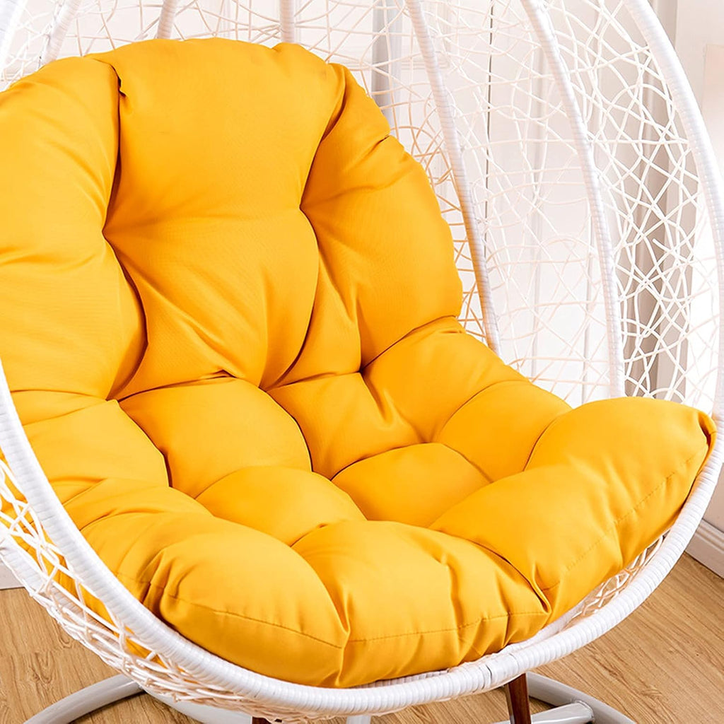 WEIGE Hanging Nest Swing Chair Cushion Replacement, Outdoor Patio Garden Egg Rocking Chair Basket Seat Cushion Only, Meditation Cushion Floor, Does Not Include Chair and Stand(Color:Yellow)