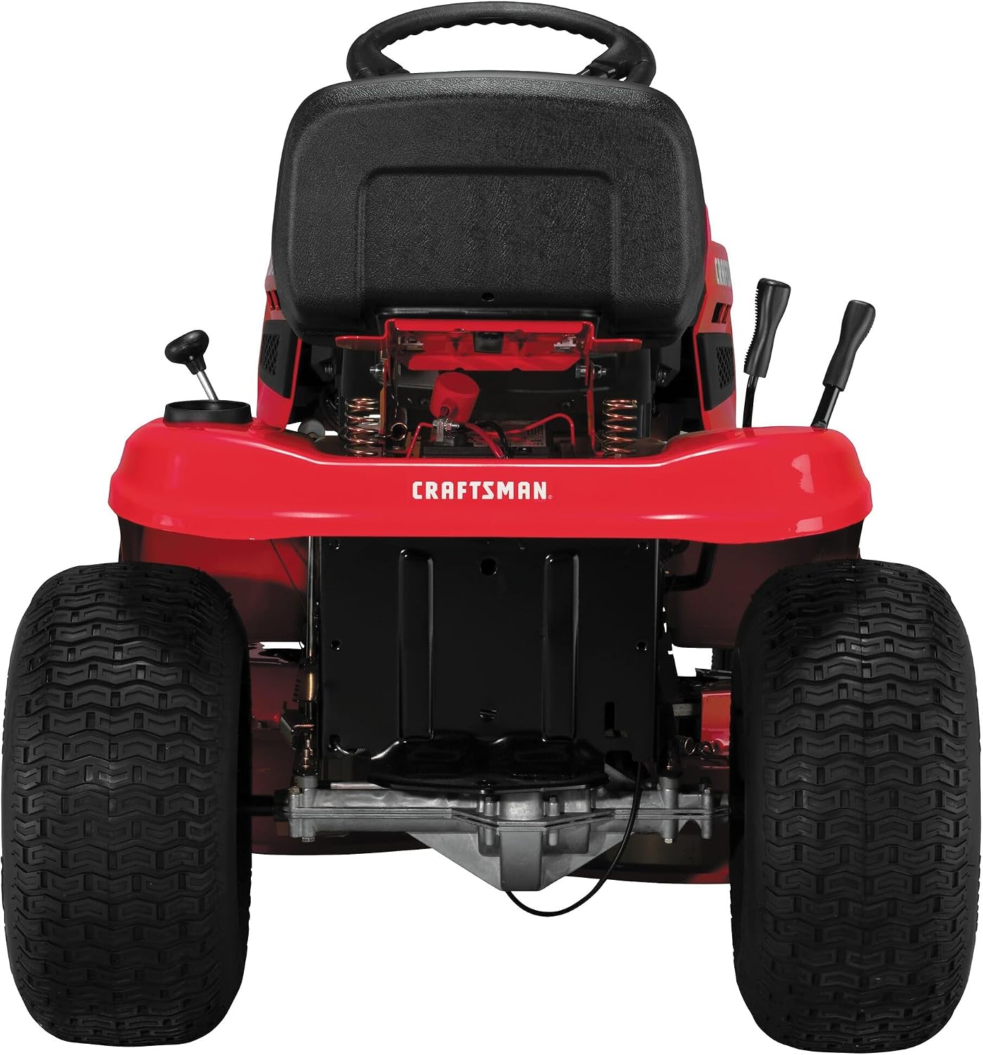 CRAFTSMAN 36' Gas Riding Lawn Mower with 11.5 HP* Briggs and Stratton Single-Cylinder Engine, Gas Lawn Tractor with 7-Speed Transmission, Red/Black (13AC77XYA93)