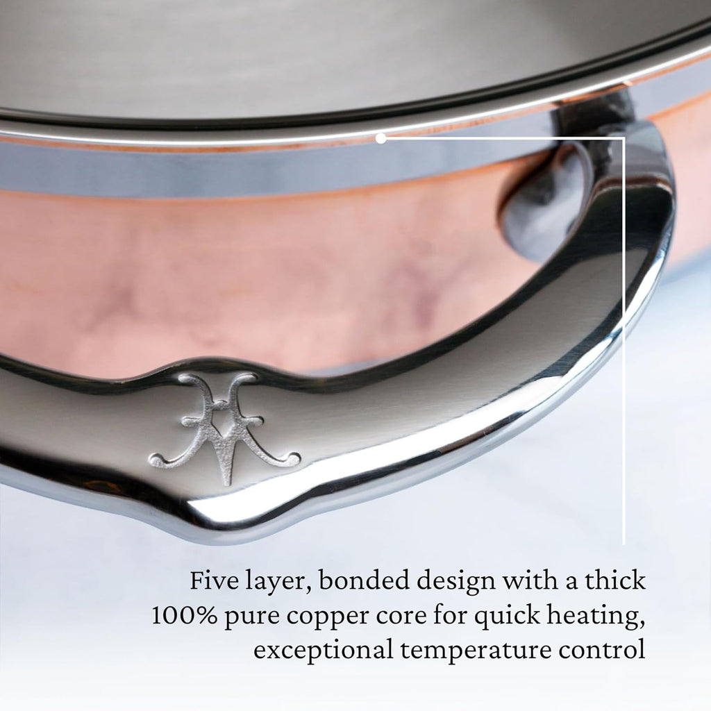 Hestan - CopperBond Collection - 100% Pure Copper Sauté Pan, Induction Cooktop Compatible, 3.5 Quart