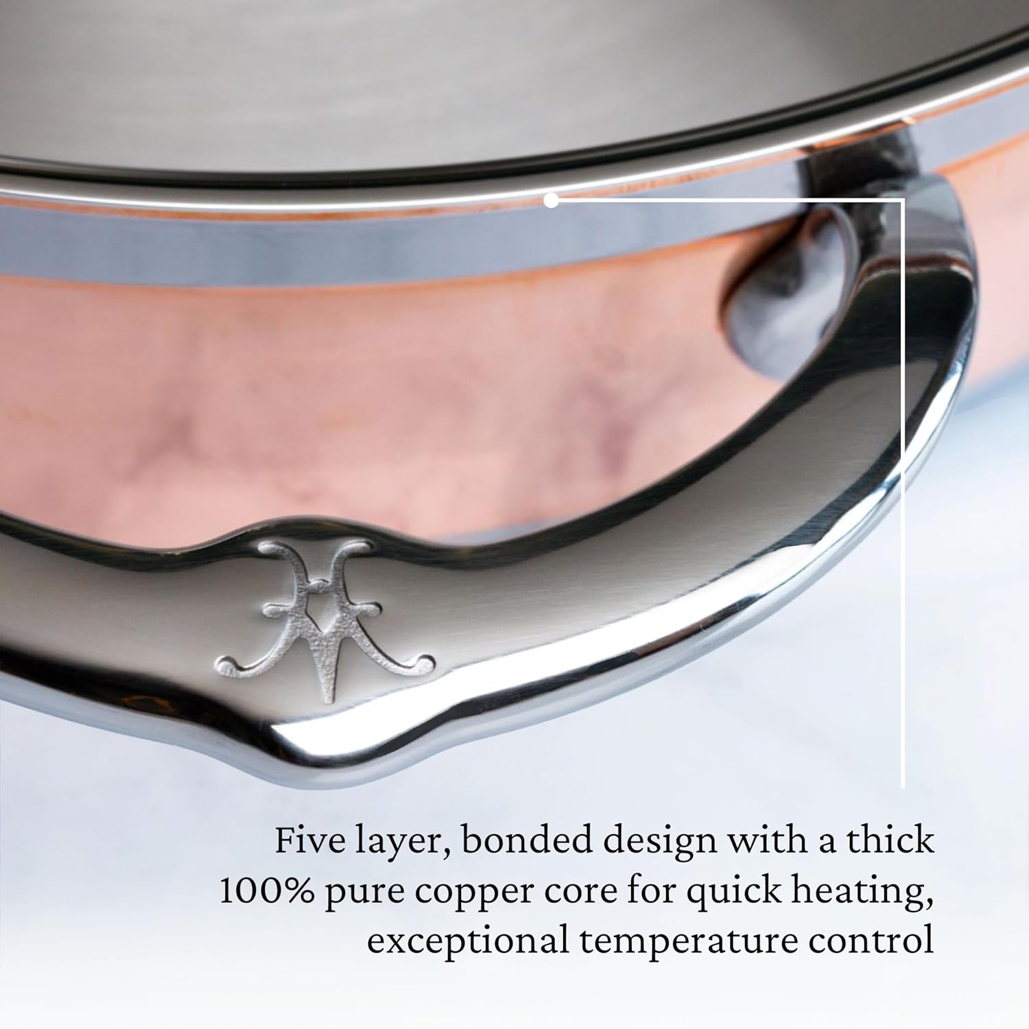 Hestan - CopperBond Collection - 100% Pure Copper Sauté Pan, Induction Cooktop Compatible, 3.5 Quart