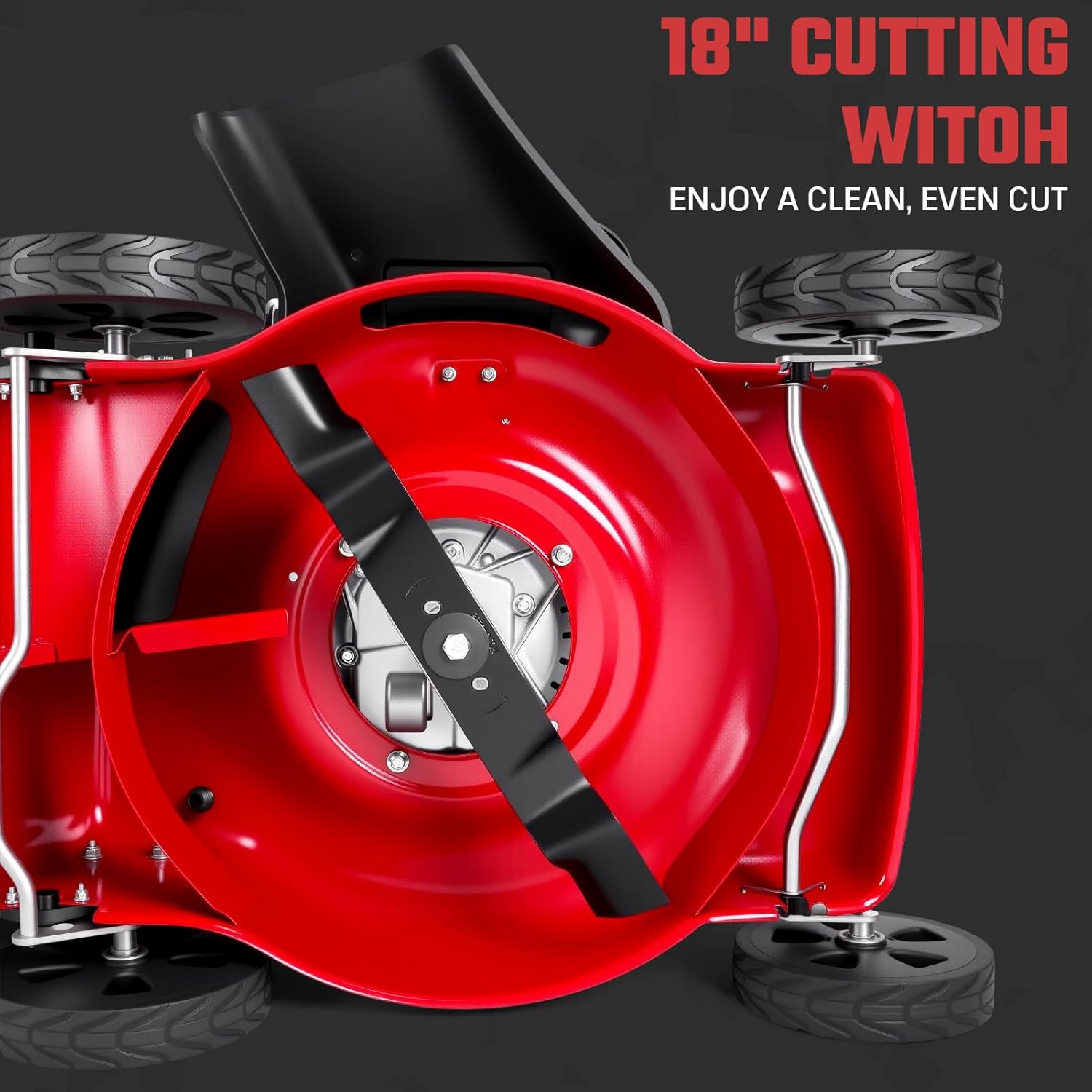 131cc Self Propelled Lawn Mower, 3-in-1 Gas Powered Push Mower with 50L Grass Bag, 20-inch Cutting Deck, Big Wheels for Yard Lawn Care, Mulching, Bagging & Side Discharge