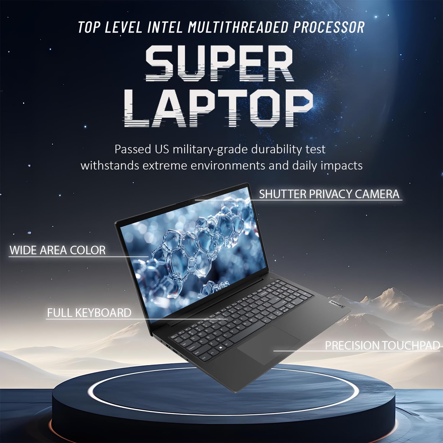 Lenovo 2026 Newly Designed Business and Student Laptop, Intel Powerful Processor, 16GB RAM, 512GB SSD, 15.6' FHD Display, Ethernet RJ-45, Ultra Quiet Design, Long Battery Life, Wi-Fi 6, Windows 11