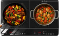 Double Burner Induction Cooktop, 1800W Portable Induction Cooktop 2 Burner with 9 Temp & Power Independent Touch Control, Electric Stove Top Cooker with Safety Lock, 3 Hour Timer