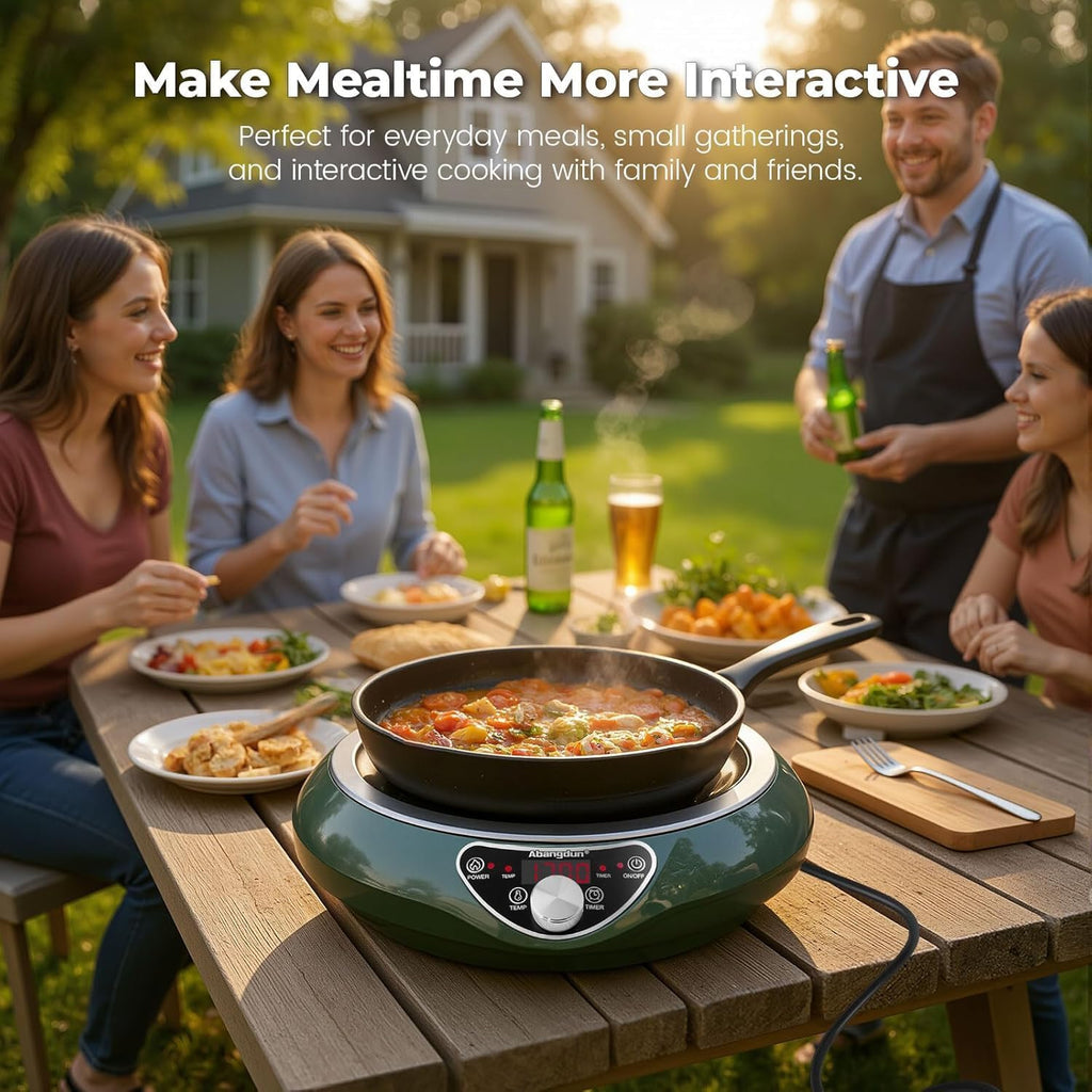 1700W 120V Concave Induction Wok Cooktop, 9.25-Inch Coil, Steady Low-Heat Control, 16 Power Levels, ETL Listed Portable Countertop Burner for Round-Bottom Woks & Flat-Bottom Pans
