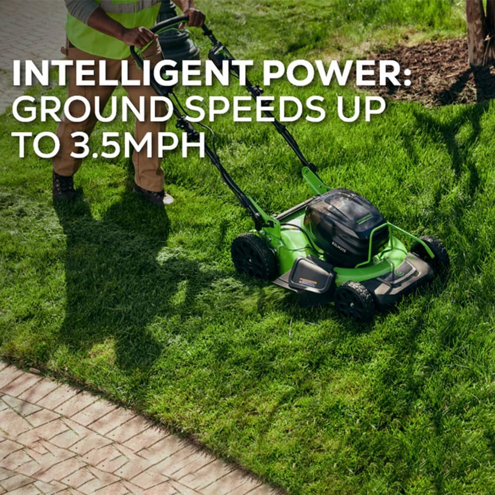 Greenworks 82V 21' Self-Propelled Lawn Mower, 8.0Ah Battery + Dual Port Charger