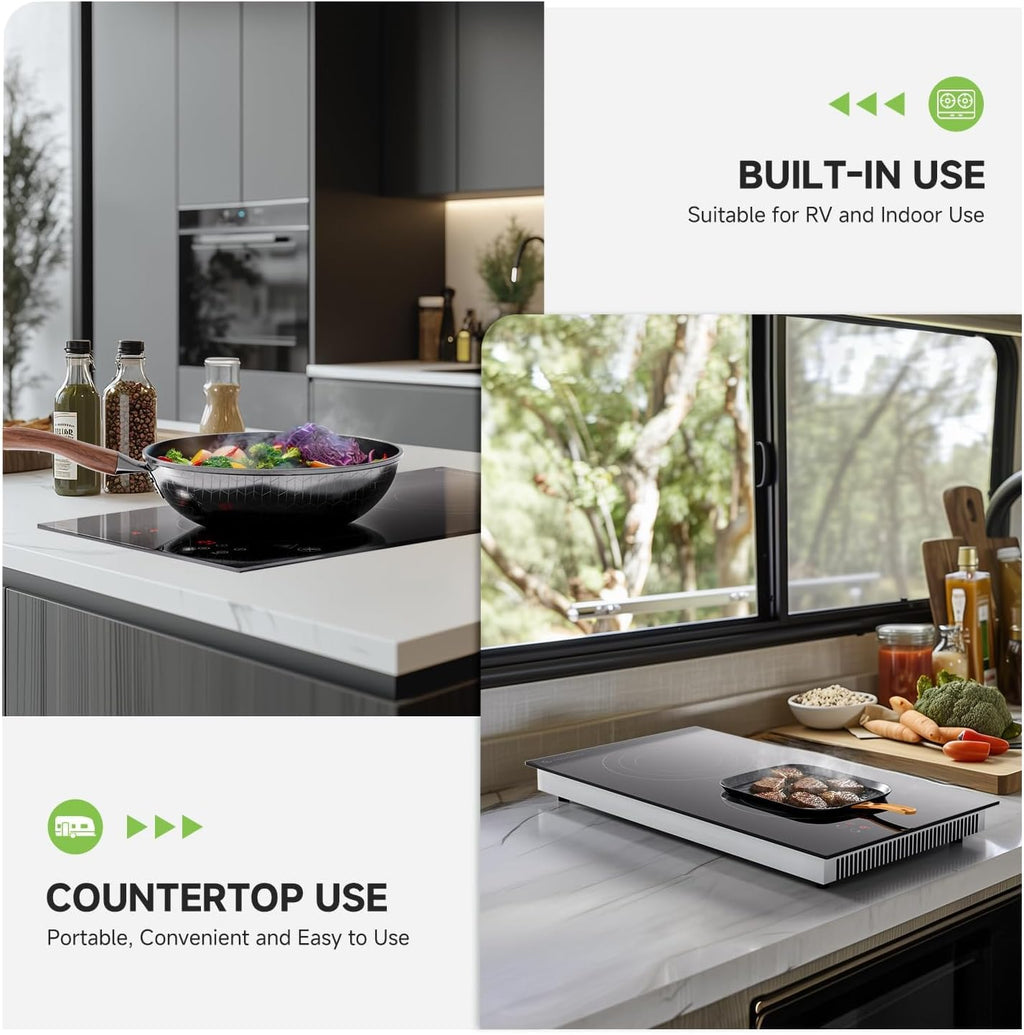 AMZCHEF Induction Cooktop 2 Burners & AMZCHEF Portable-Induction-Cooktop