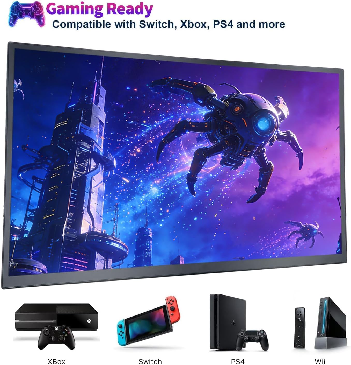 18.5 Inch Large Portable Monitor for Laptop, 120Hz IPS FHD 1080P USB-C HDMI Display with Sleeve Case VESA Mountable, 100% sRGB, Ultra-Slim Second Screen for PC/PS5/Switch – Built-in Speaker