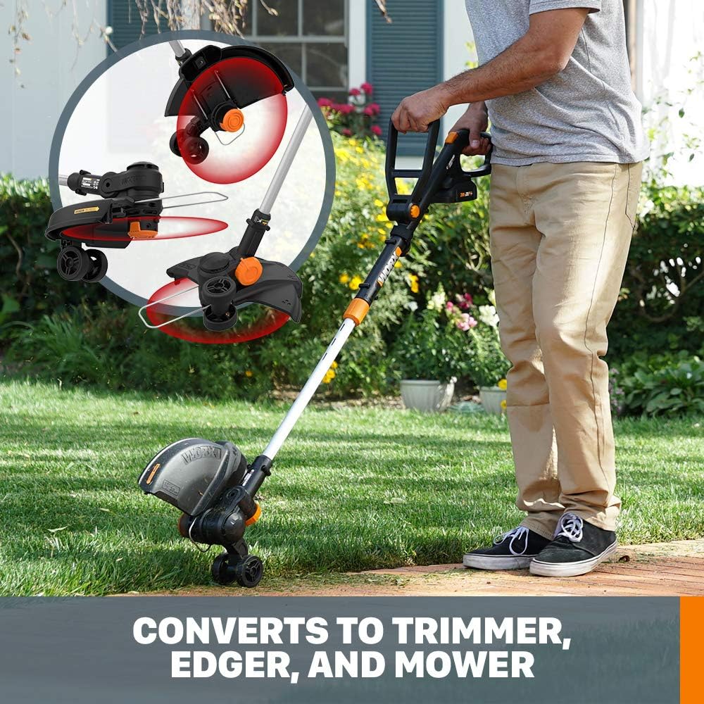 WORX 20V 12'' Cordless String Trimmer & 360 CFM Leaf Blower Combo, 2 × 4.0 Ah Batteries & Charger Included, WG930.3
