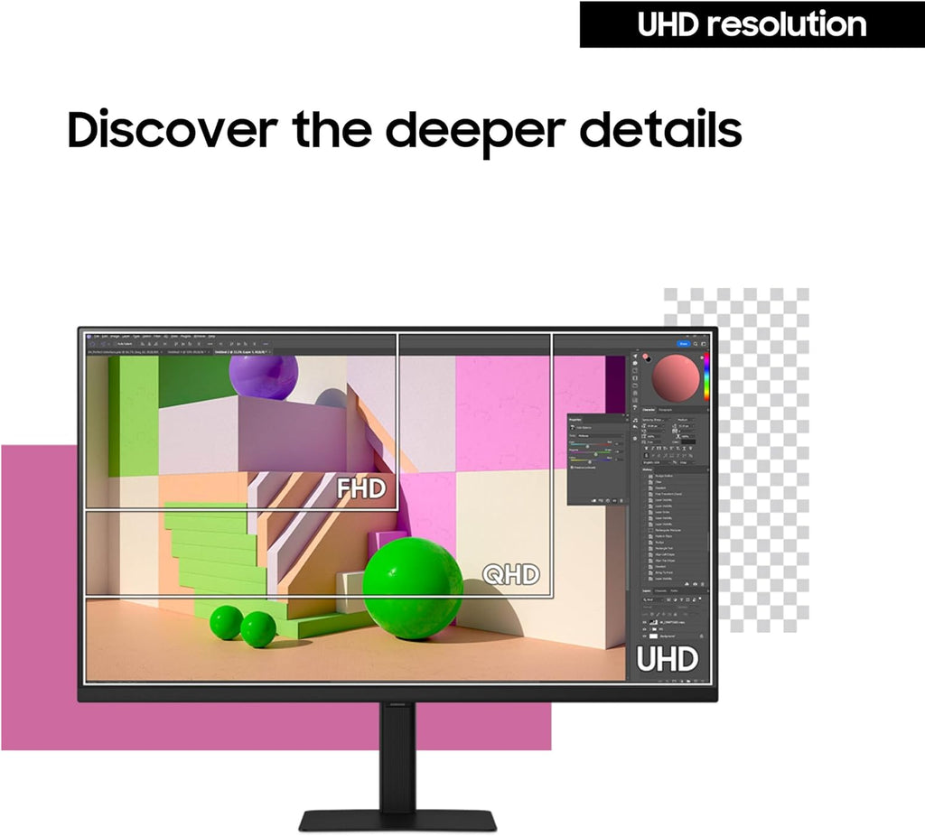 Samsung 32' ViewFinity S7 (S70D) 4K UHD IPS HDR10 High Resolution Monitor, HDMI & DP Port, TUV-Certified, 2025, LS32D700EBNXGO