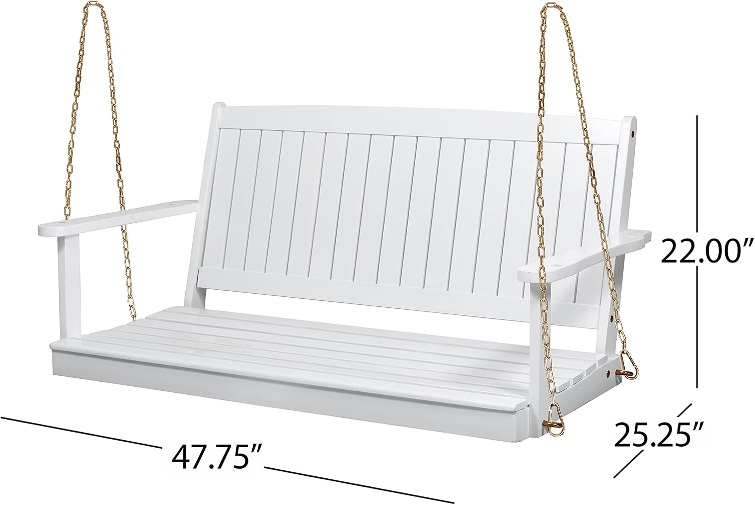 Villa Garden Hanging Solid Wood Leisure Rocking Chair Thickened with Galvanized Reinforcement Chain Suitable for Indoor and Outdoor Use