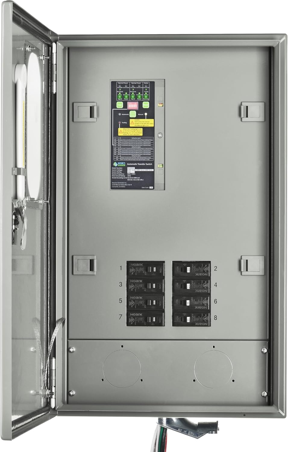 Nature's Generator Pre-Wired 120V/240V 30A 8 Circuits Automatic Transfer Switch UL Approved