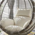 Hanging Egg Chair Cushion, Waterproof Outdoor Single Seat Swing Egg Chair Cushion with Zipper for Garden Outdoor Indoor Patio (Only Cushion),White,120x90cm