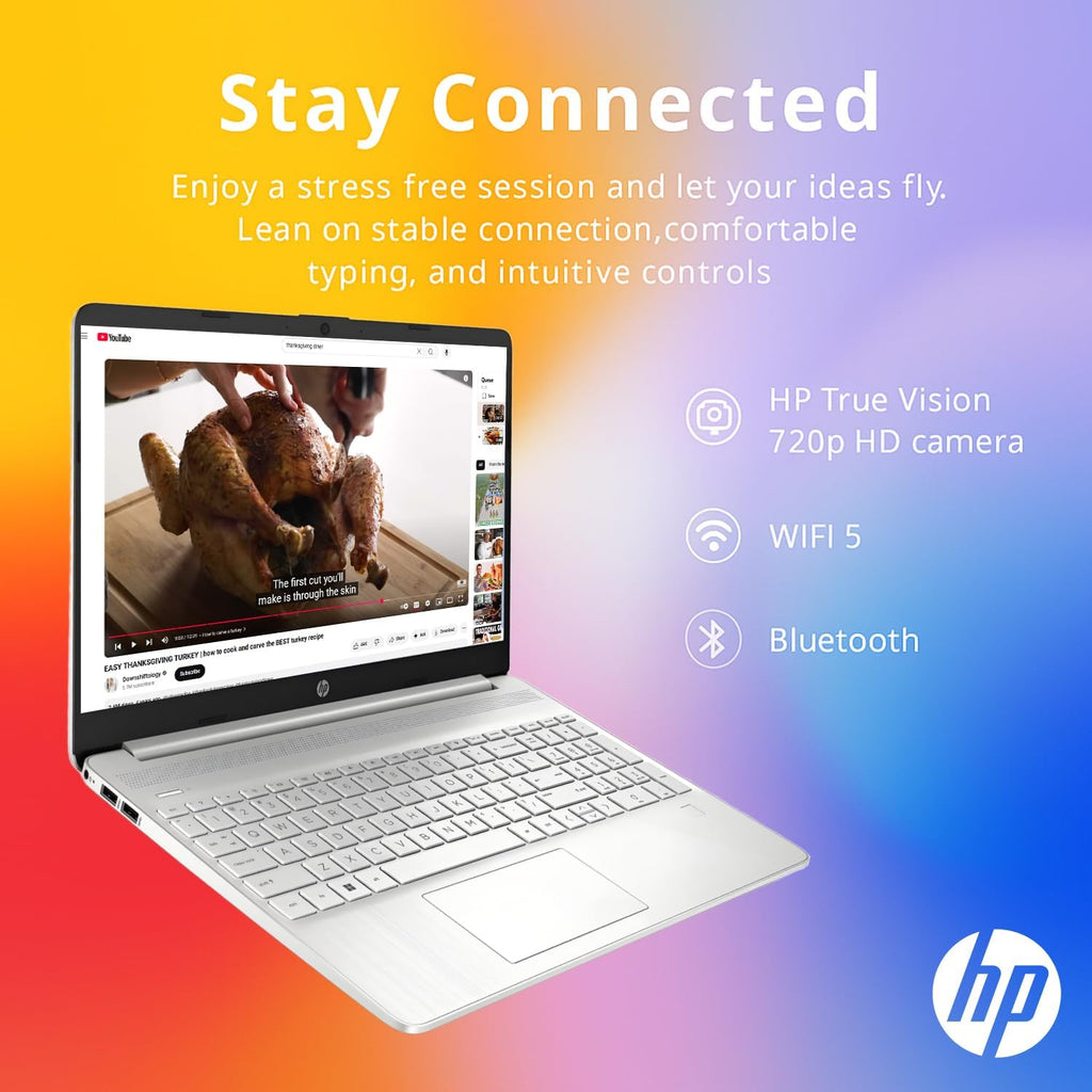 HP 2026 15 inch Laptop, Intel 4-core Processor, 16GB RAM, 256GB SSD, 15.6' Micro Edge LED IPS Display, SD Card Reader, HDMI, Windows 11 Pro, Long Battery Life, WI-Fi-6, WOWPC USB
