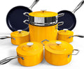 Nuwave Lux 13pc Forged Lightweight Cookware Set PFAS Free, Healthy G10 Duralon Ceramic Coating, Ultra Non-Stick, Stay-Cool Handles, Works on All Cooktops & Induction Ready