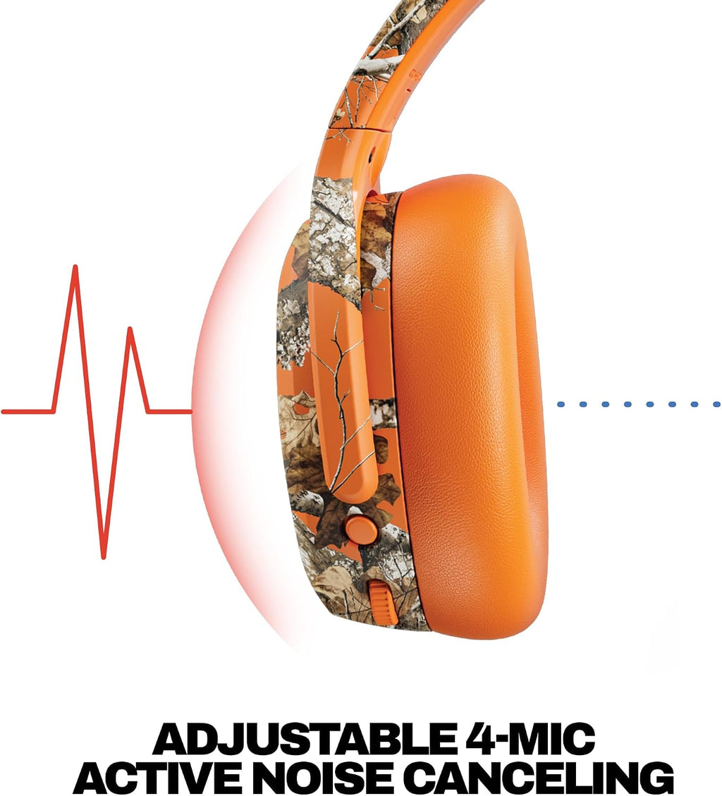 Skullcandy Crusher ANC 2 Wireless Over-Ear Bluetooth Headphones with Multi-Sensory Bass, Active Noise Cancelling, Up to 60 Hours Battery, Microphone for iPhone Android - Realtree Edge Colors Hazard
