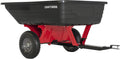 Craftsman CMXGZBF7124489 350 lb Load Capacity, Tow Behind Poly Dump/Swivel Cart, 10 CU FT Capacity; Lawn & Garden Cart/Trailer for Lawn Mowers, Easy to Use Hand Dumping Mechanism