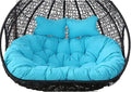 Replacement Double Egg Chair Cushion Outdoor Patio Wicker Loveseat Hanging Swing Egg Chairs for 2 Persons Ideal for Patio Backyard Balcony - Hammock Swing Chair Cushion
