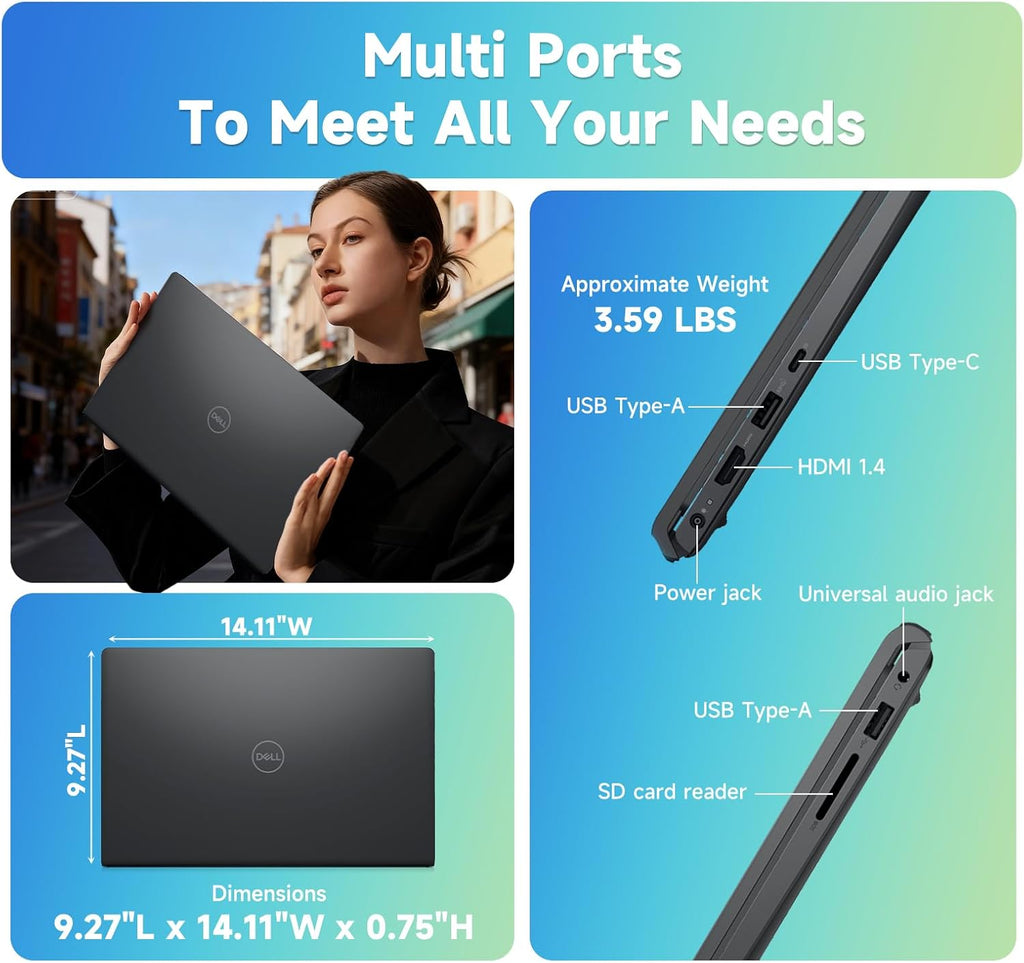 Dell Inspiron 15 Touchscreen Laptop, 15.6' FHD IPS Display, AMD Ryzen 7 7730U, 20GB RAM 1TB SSD, Wi-Fi 6, AMD Radeon Graphics, Windows 11 Pro, Copilot AI, Numeric Keypad, Business & Student Laptop