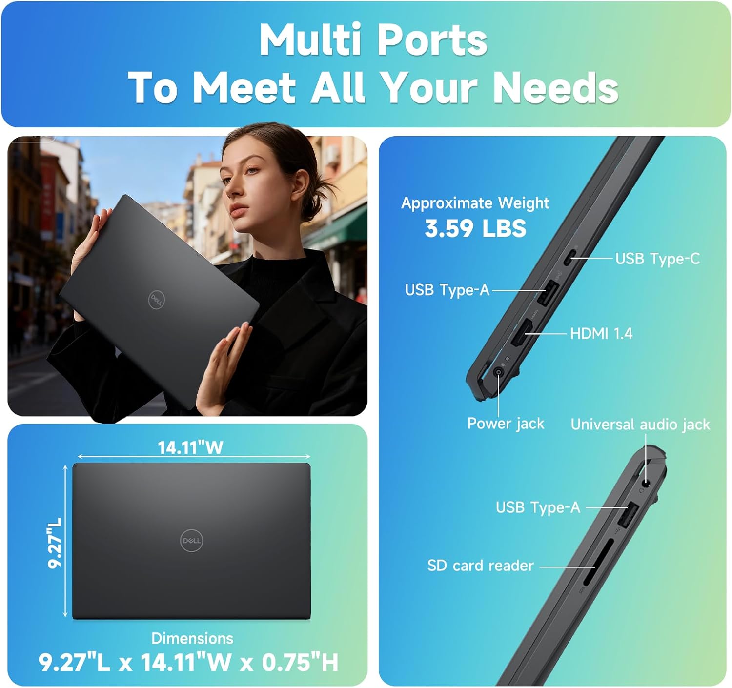 Dell Inspiron 15 Touchscreen Laptop, 15.6' FHD IPS Display, AMD Ryzen 7 7730U, 20GB RAM 1TB SSD, Wi-Fi 6, AMD Radeon Graphics, Windows 11 Pro, Copilot AI, Numeric Keypad, Business & Student Laptop