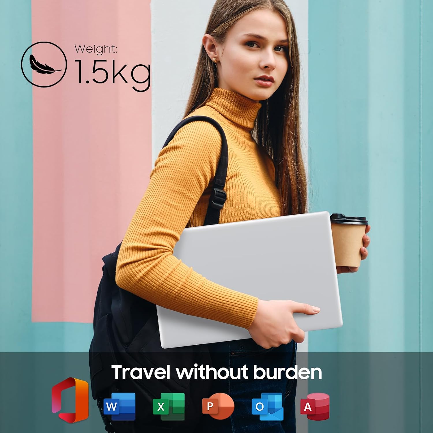 EYY 15.6' Laptop Computer, Win 11 Laptops with 8GB RAM 256GB SSD, Celeron N4000 Processor, 100% sRGB Screen, for Business, Student & Everyday Tasks, 5000mAh Battery, Dual Band WiFi