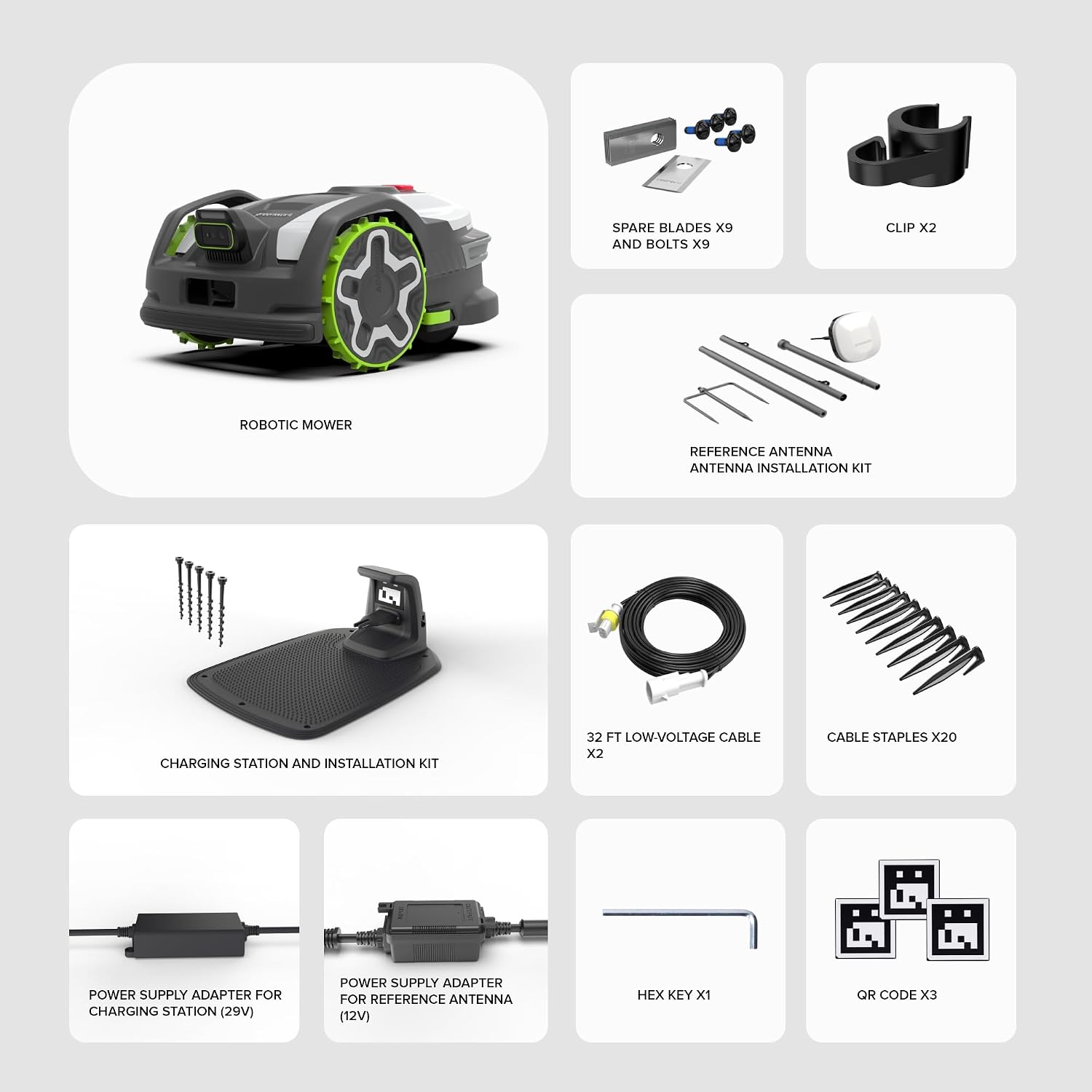 Greenworks C30Z Wire-Free Robotic Lawn Mower, up to 3/4 Acre, RTKVision Navigation, 24-Degree Slope Climbing, Smart Obstacle Avoidance, App Control with Electric Height Adjustment