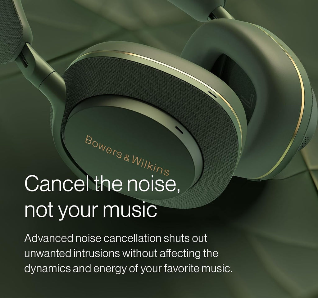 Bowers & Wilkins Px7 S2e Bluetooth Headphones Over The Ear, Over-Ear Headphones - Enhanced Noise Cancellation & Transparency Mode, Crystal-Clear Calls, 30-Hour Playback, Forest Green