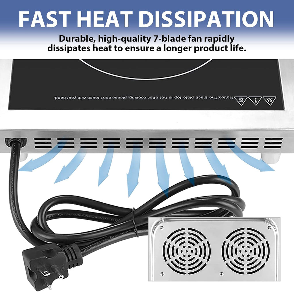 Commercial Induction Cooktop,Portable Electric Countertop Burner(3500W/ 240V) with Stainless Steel Housing, Durable Commercial Induction Hot Plate for Hotel Restaurant School