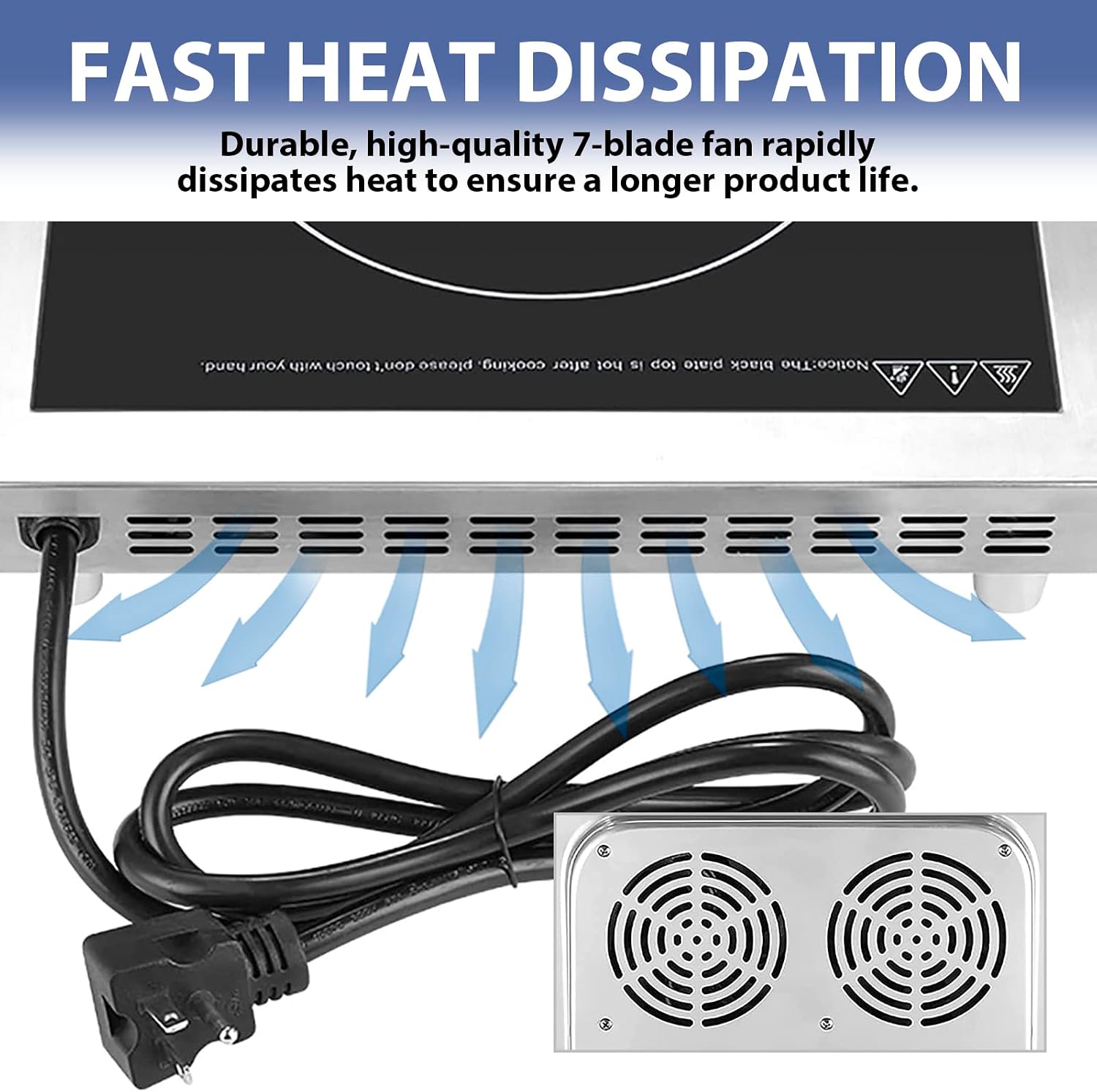 Commercial Induction Cooktop,Portable Electric Countertop Burner(3500W/ 240V) with Stainless Steel Housing, Durable Commercial Induction Hot Plate for Hotel Restaurant School