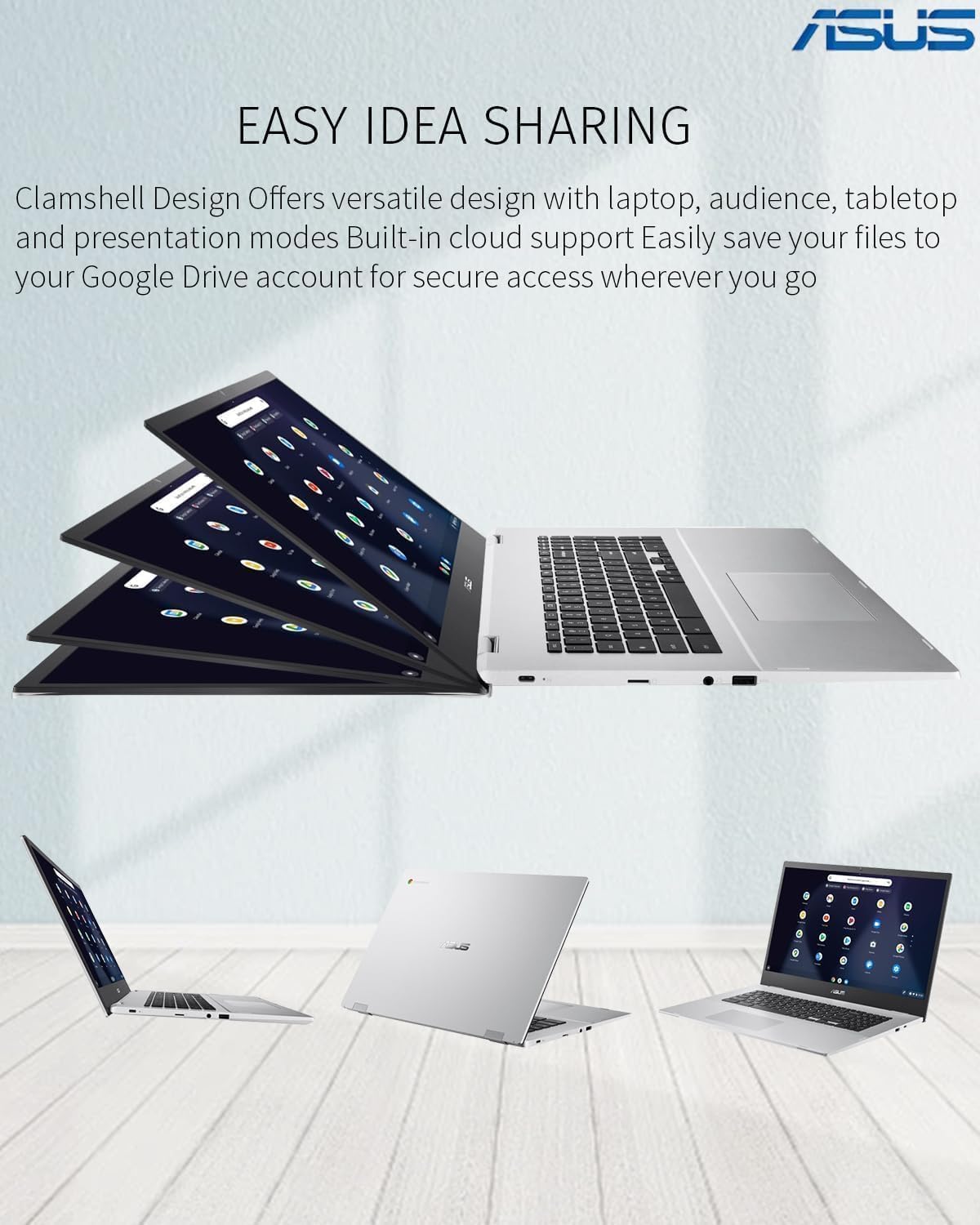 ASUS-Chromebook Laptop-Google Chrome - 8Core MediaTek Kompanio 520-14 inch FHD Display - 4GB RAM - 192GB Storage - USB C - Wi-Fi 6 - Long Battery Life - Student - 2024