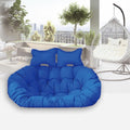 Double Seat Egg Chair Cushion Washable, Outdoor Cushion Replacement 2 Person Thick 6inch Round Hanging Hammock Chair Cushion Only with Zipper for Hanging Egg Chair Swing, Lake Blue