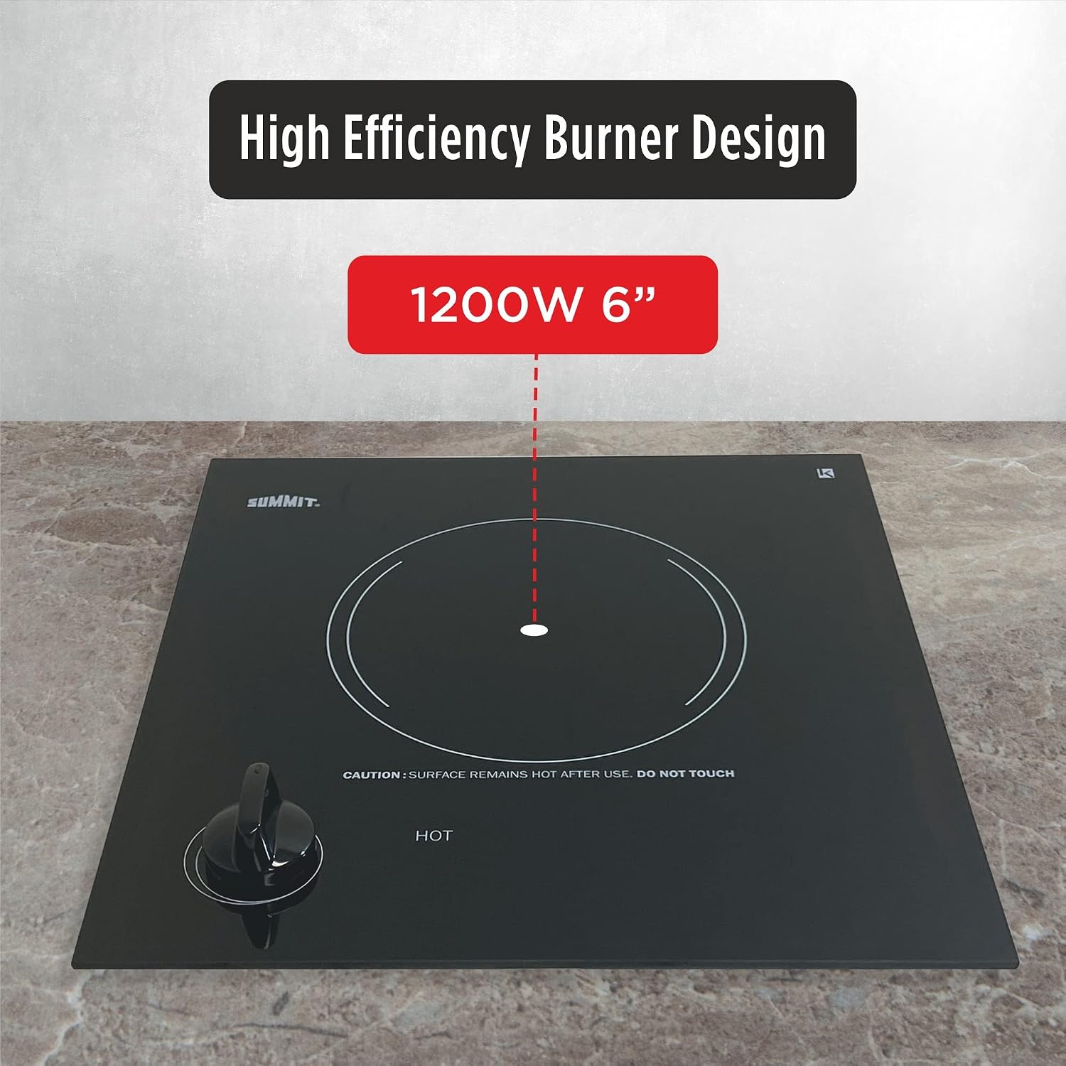 Summit 12' Single Burner Electric Cooktop. 115 Volt Radiant Cooktop, ADA Compliant, Black- CR1115