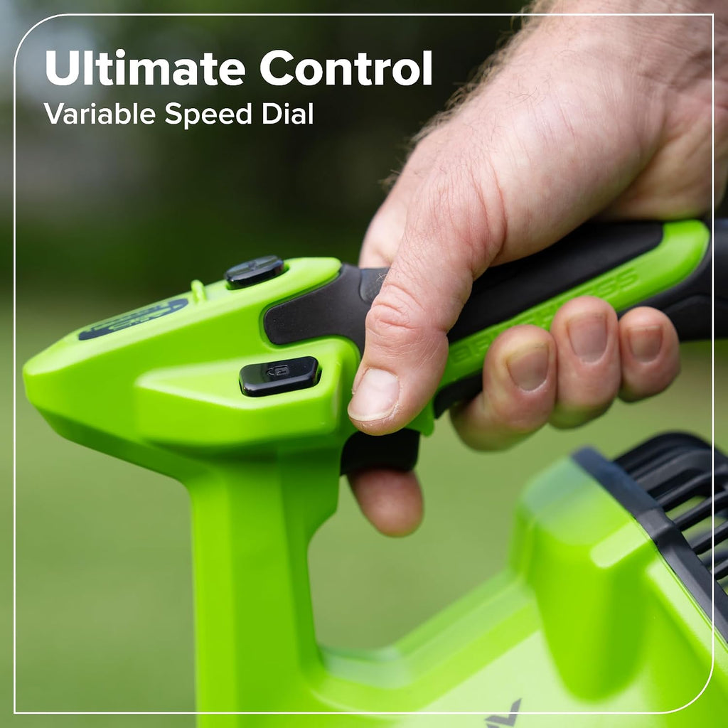 Greenworks 24V (515 CFM / 130 MPH) Brushless Axial Leaf Blower, High-Power for Job Site, Garage and Workshop Cleanup, Battery and Charger Not Included